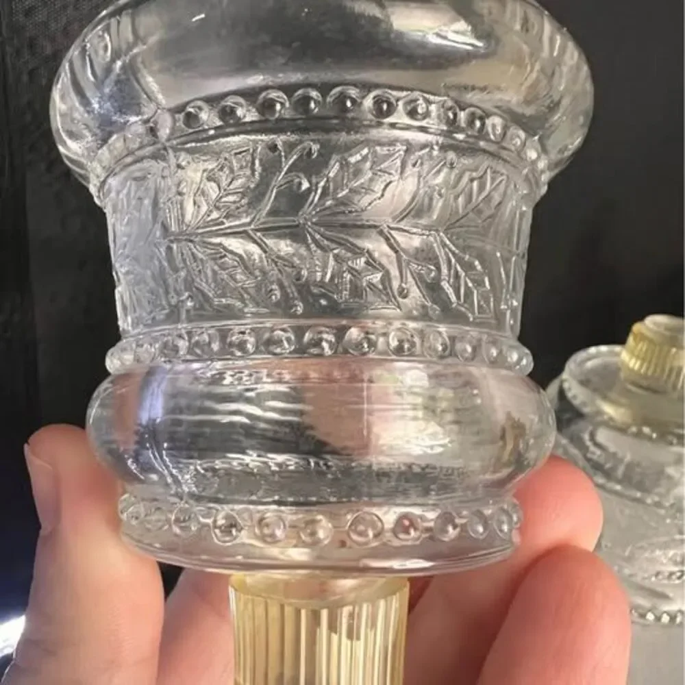 Vintage Homco Traditions 1193 Clear Glass Peg Votive Cups Set of 4 Sconce